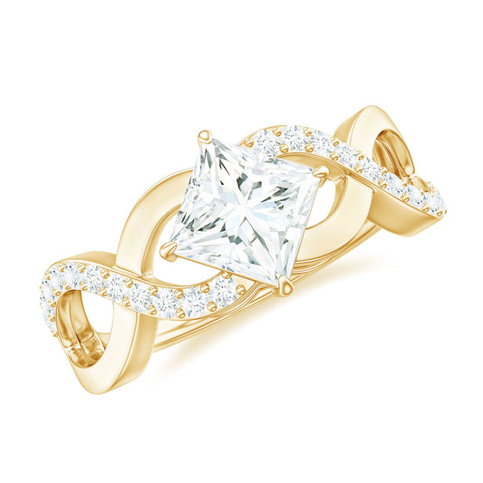 Princess Cut Moissanite Infinity Engagement Ring for Her