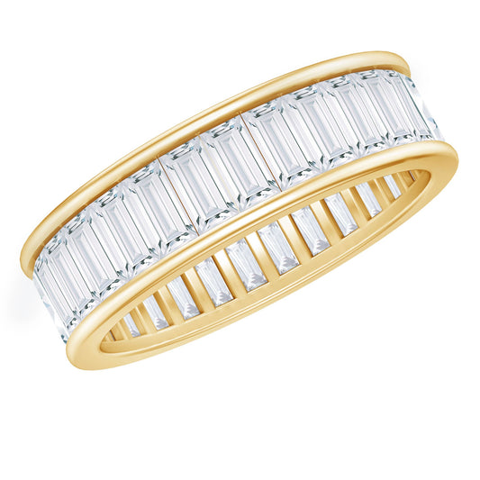 Baguette Cut Moissanite Wedding Band Channel Setting