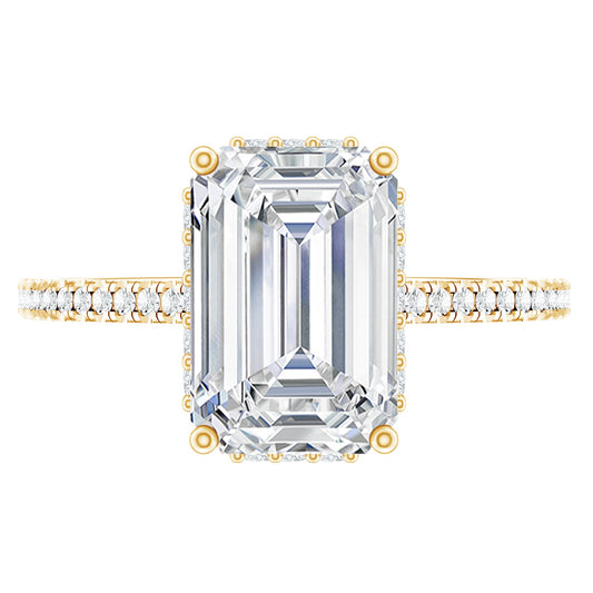 1.8 Carat Certified Moissanite Emerald Cut Engagement Ring