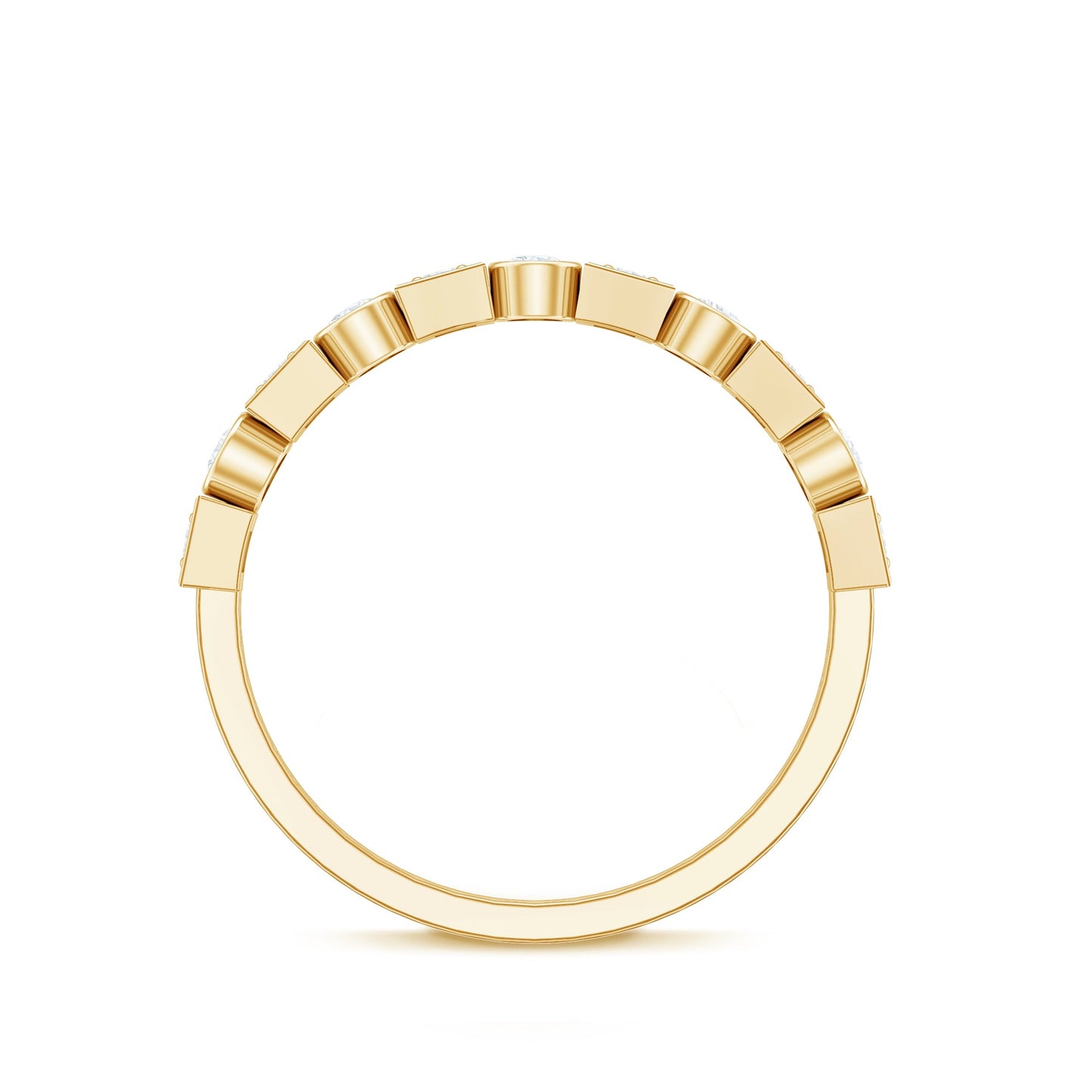 Certified Moissanite Geometric Wedding Band