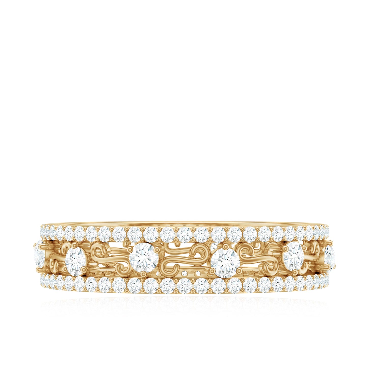 Certified Moissanite Wedding Band