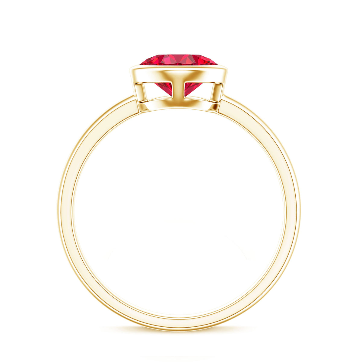 Bezel Set 2 Carat Lab Created Ruby Solitaire Engagement Ring