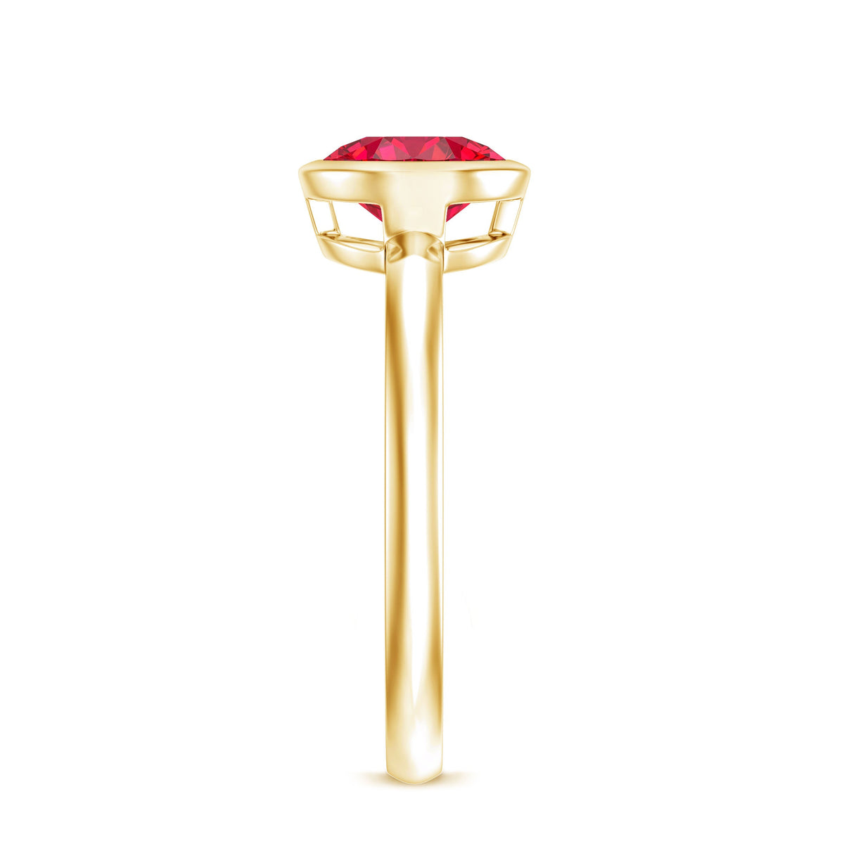 Bezel Set 2 Carat Lab Created Ruby Solitaire Engagement Ring