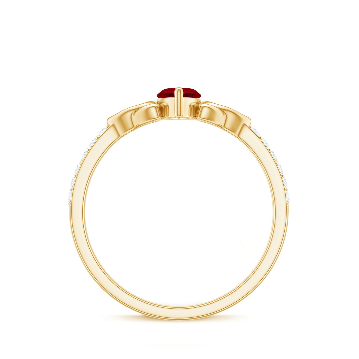 0.75 Carat Lab Grown Ruby Celtic Knot Ring with Diamond