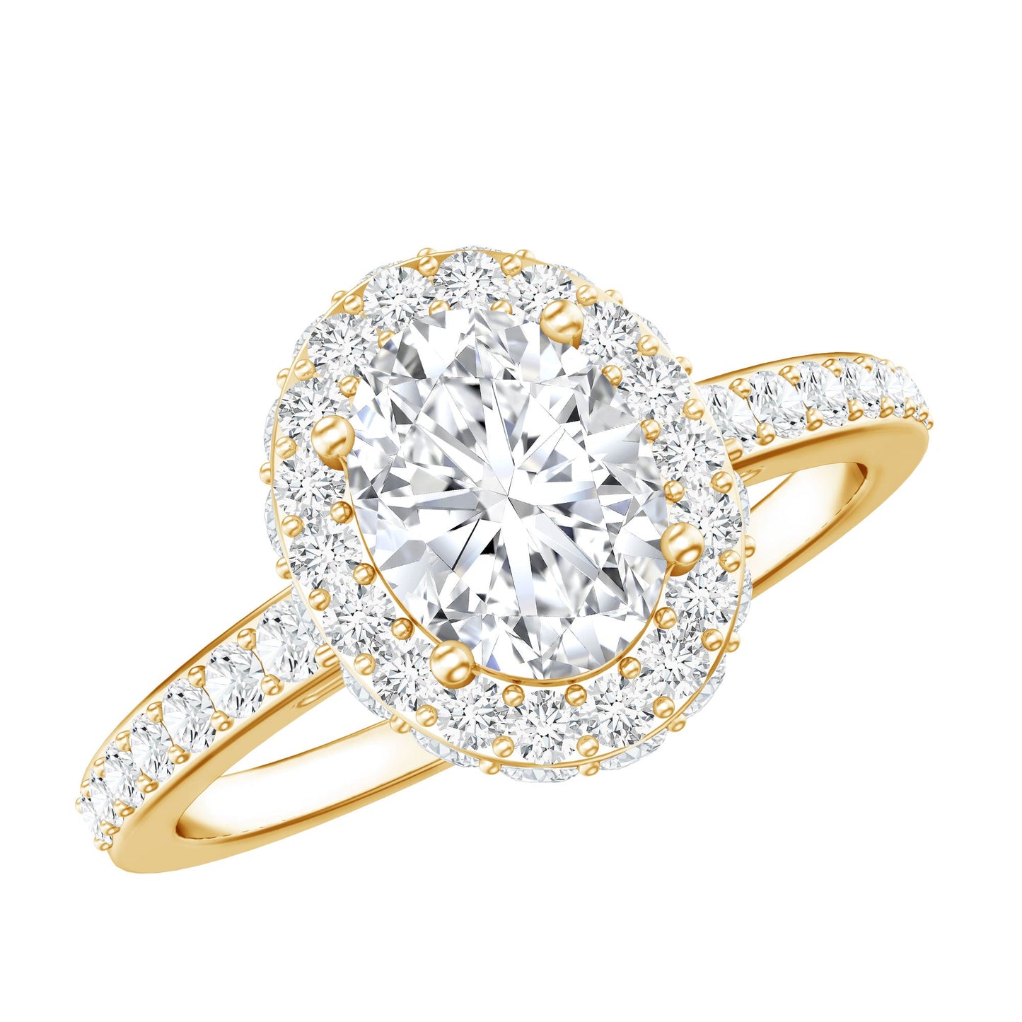 Brilliant Cut Moissanite Classic Engagement Ring with Halo