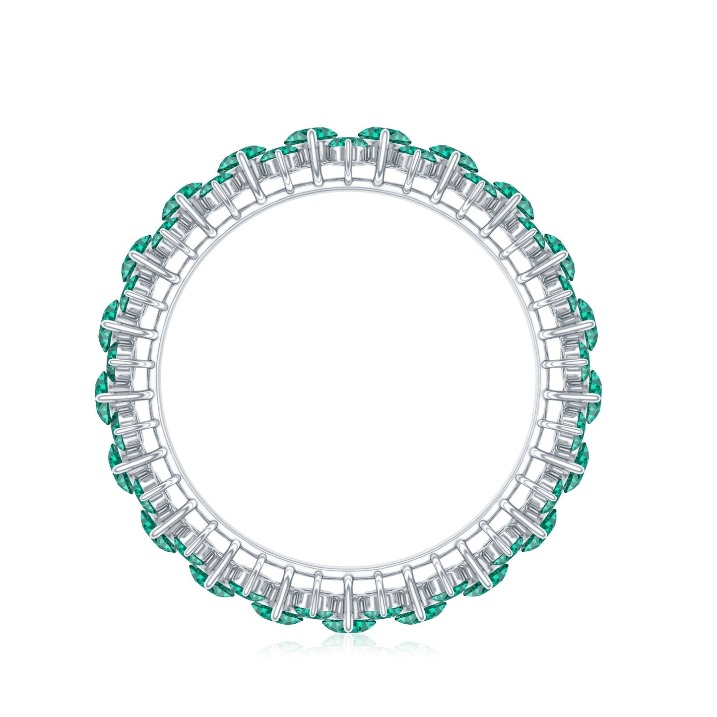 Certified Lab Grown Emerald Eternity Anniversary Band