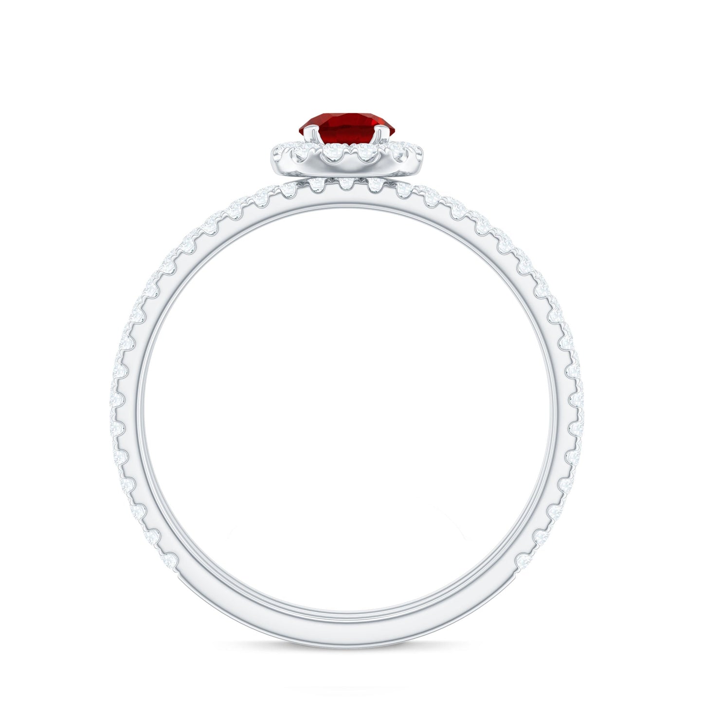 Certified Lab Grown Ruby Minimal Engagement Ring with Enhancer
