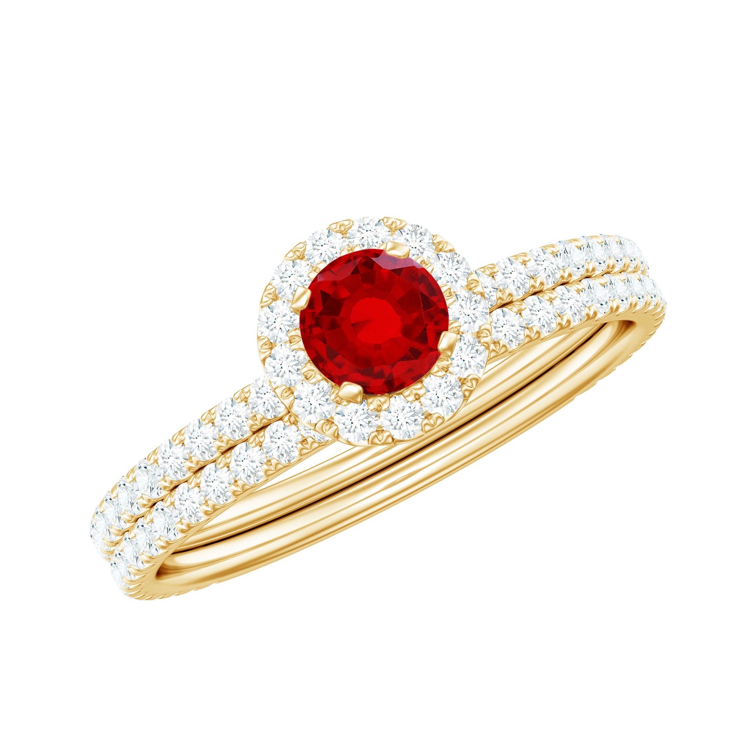 Certified Lab Grown Ruby Minimal Engagement Ring with Enhancer