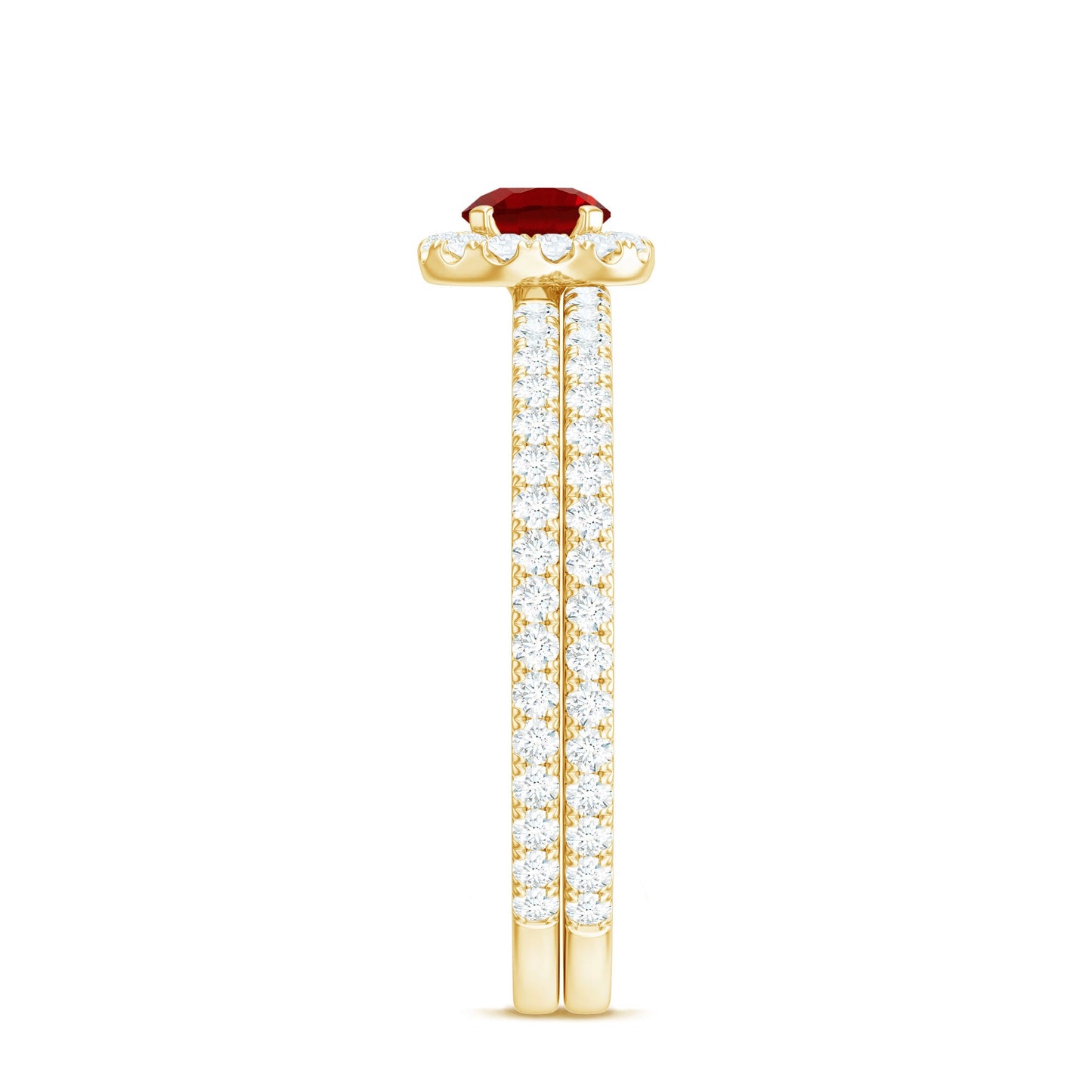 Certified Lab Grown Ruby Minimal Engagement Ring with Enhancer