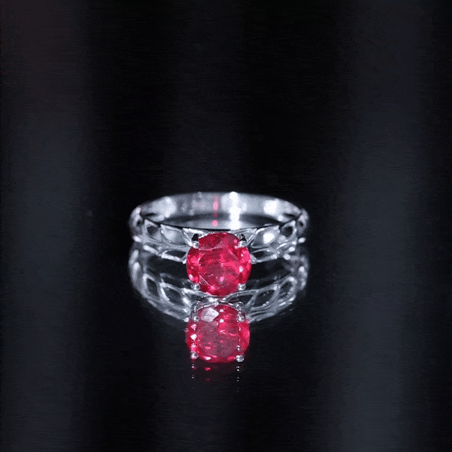 2.3 Carat Lab Created Ruby Solitaire Engagement Ring with Filigree Design