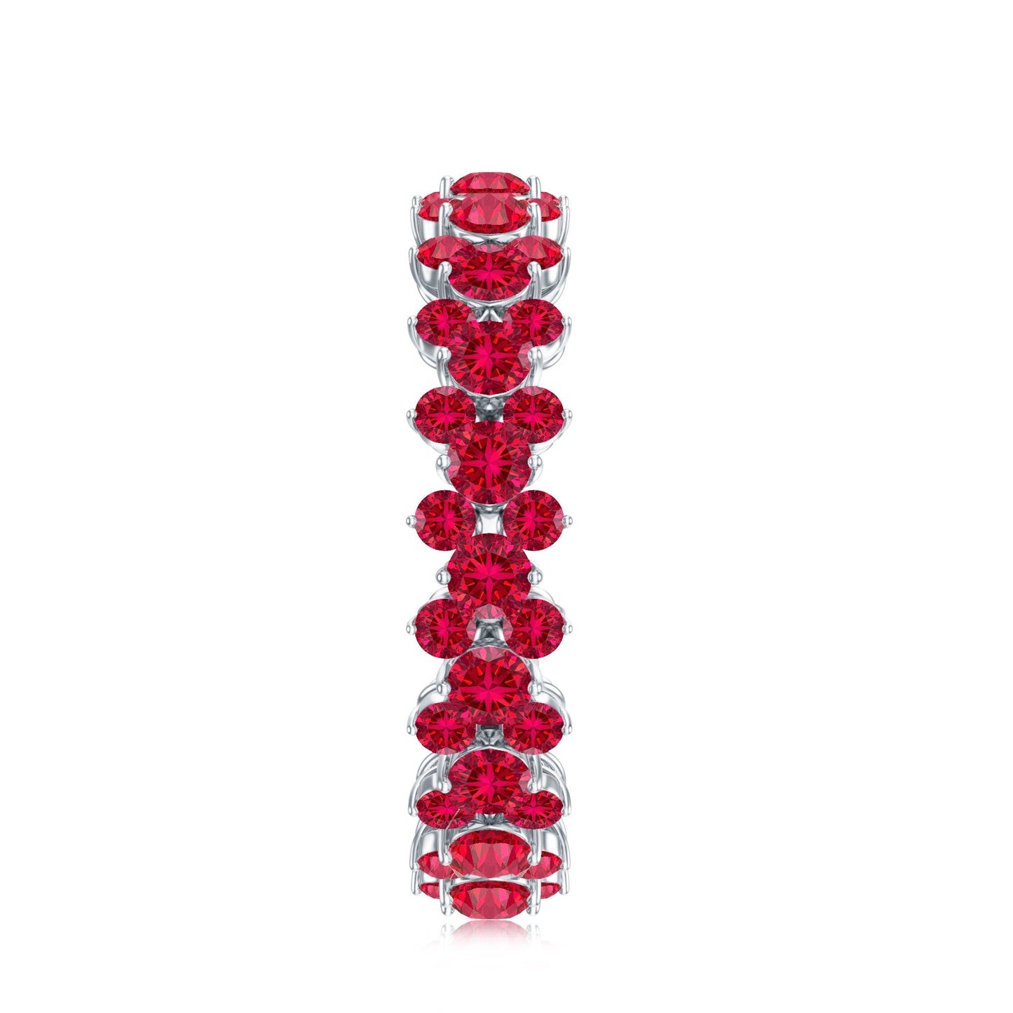 Lab Created Ruby Cluster Wedding Band for Women