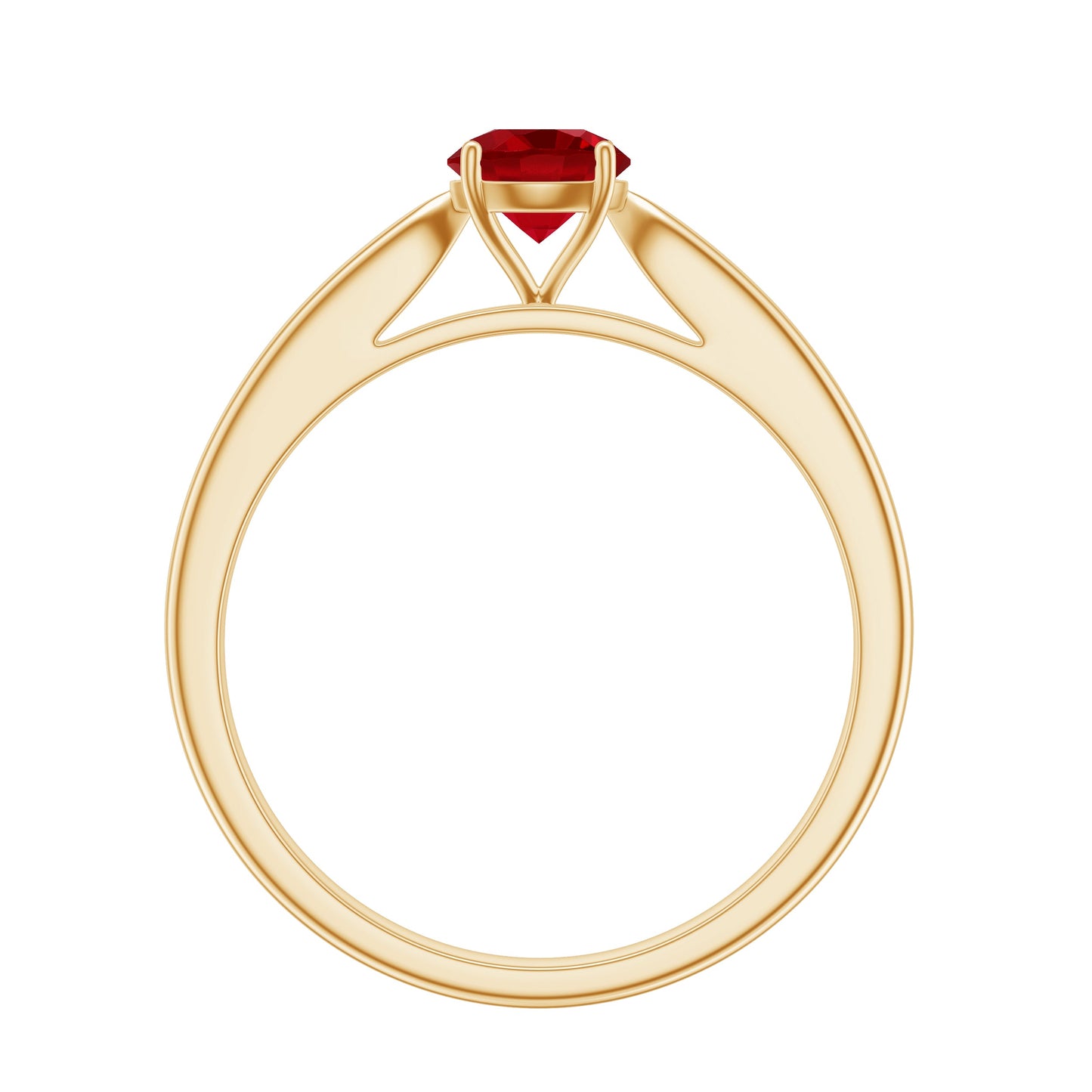 Solitaire Lab Made Ruby Promise Ring with Certificate