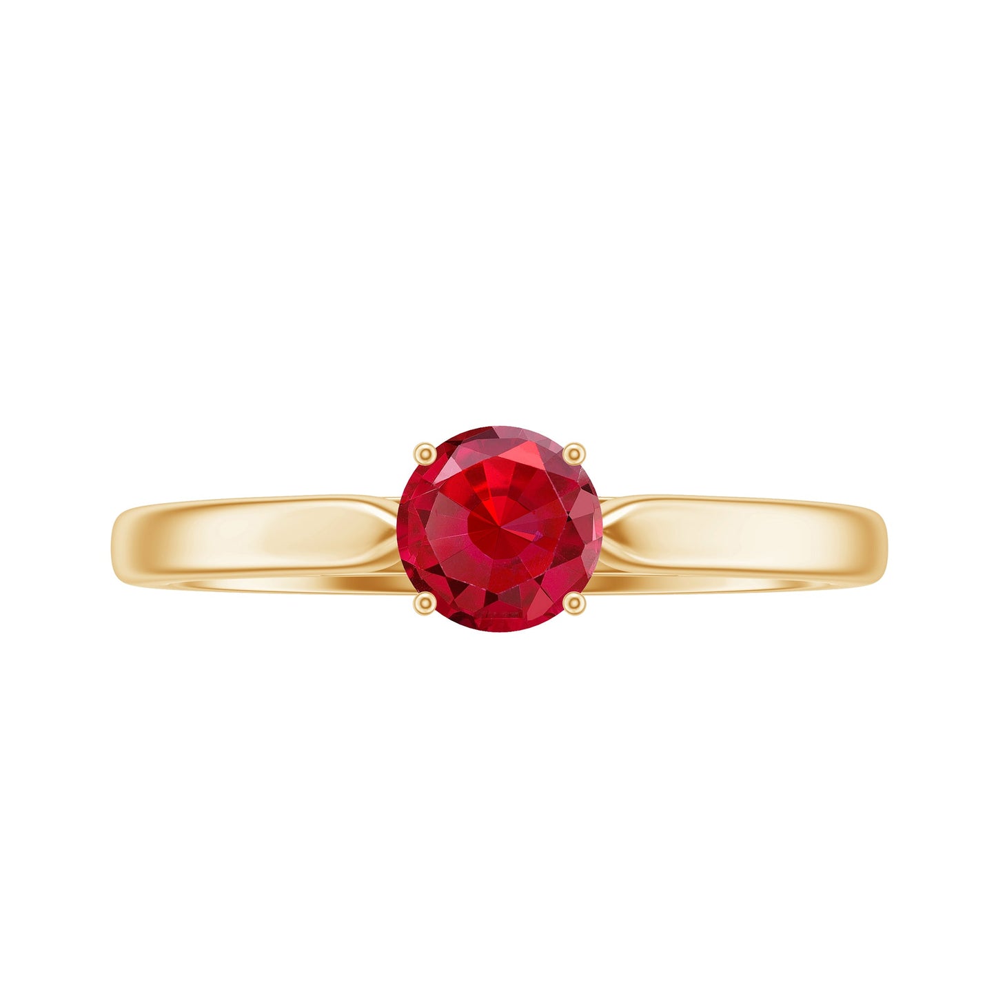 Solitaire Lab Made Ruby Promise Ring with Certificate