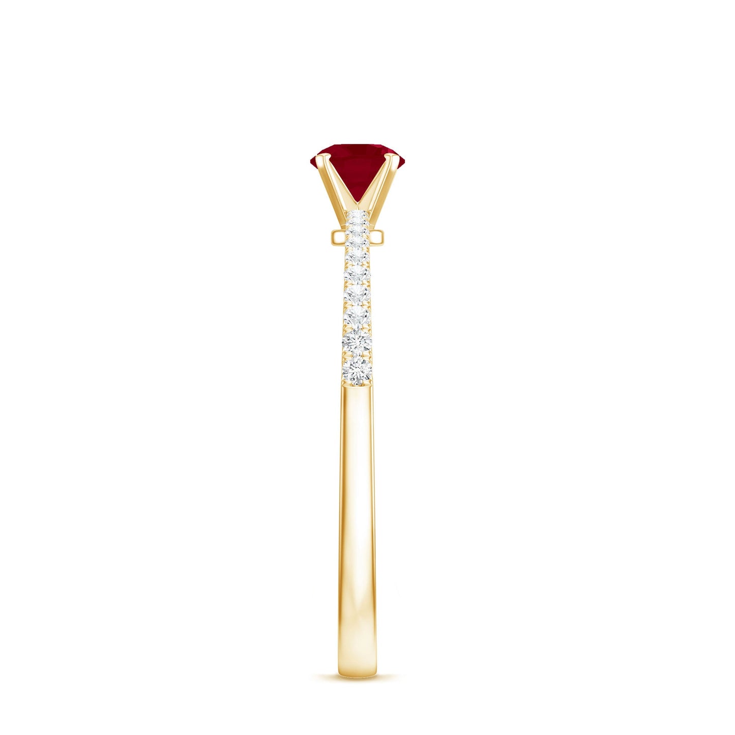 Natural 0.6 Carat Ruby Promise Ring with Diamond