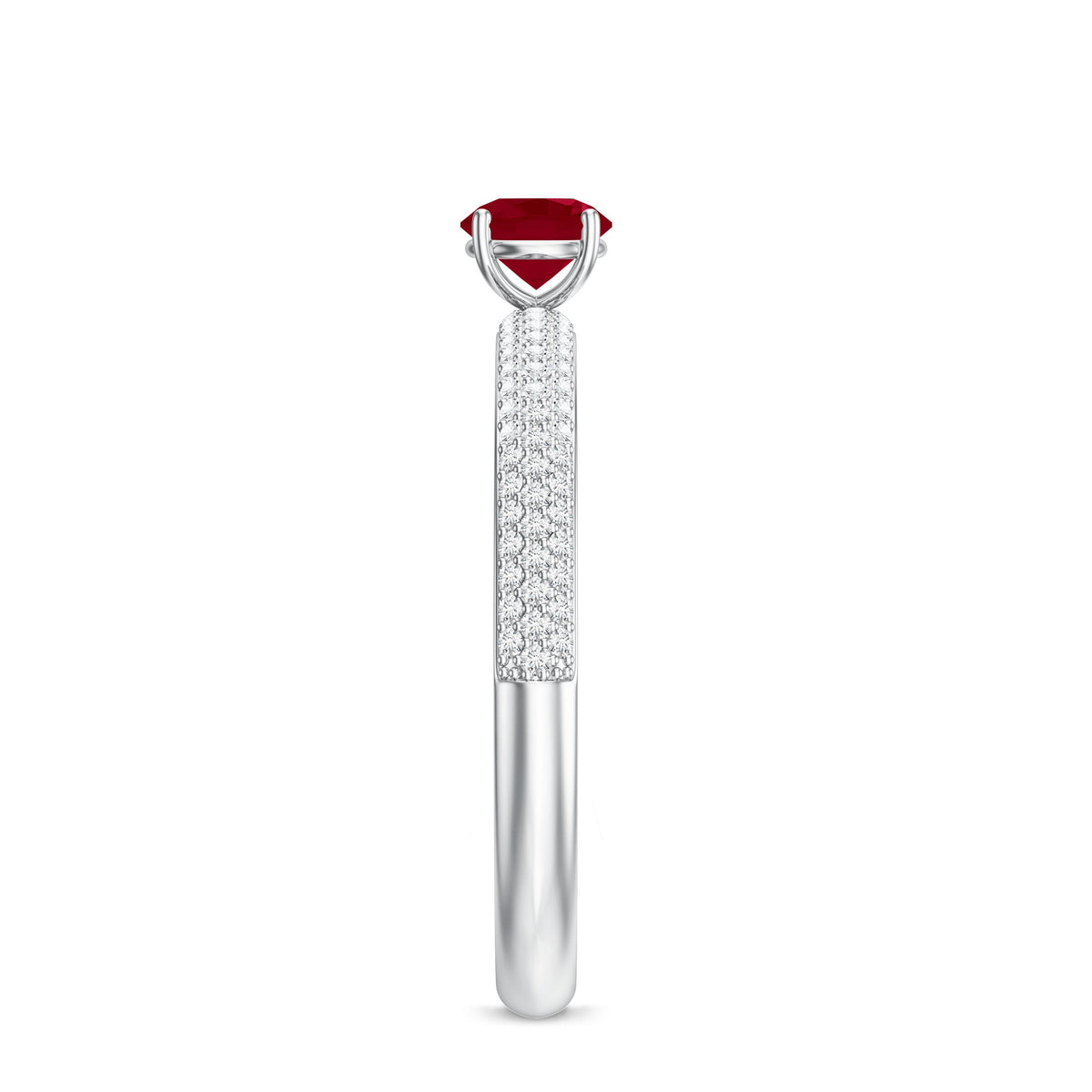 Natural Ruby Diamond Engagement Ring for Women