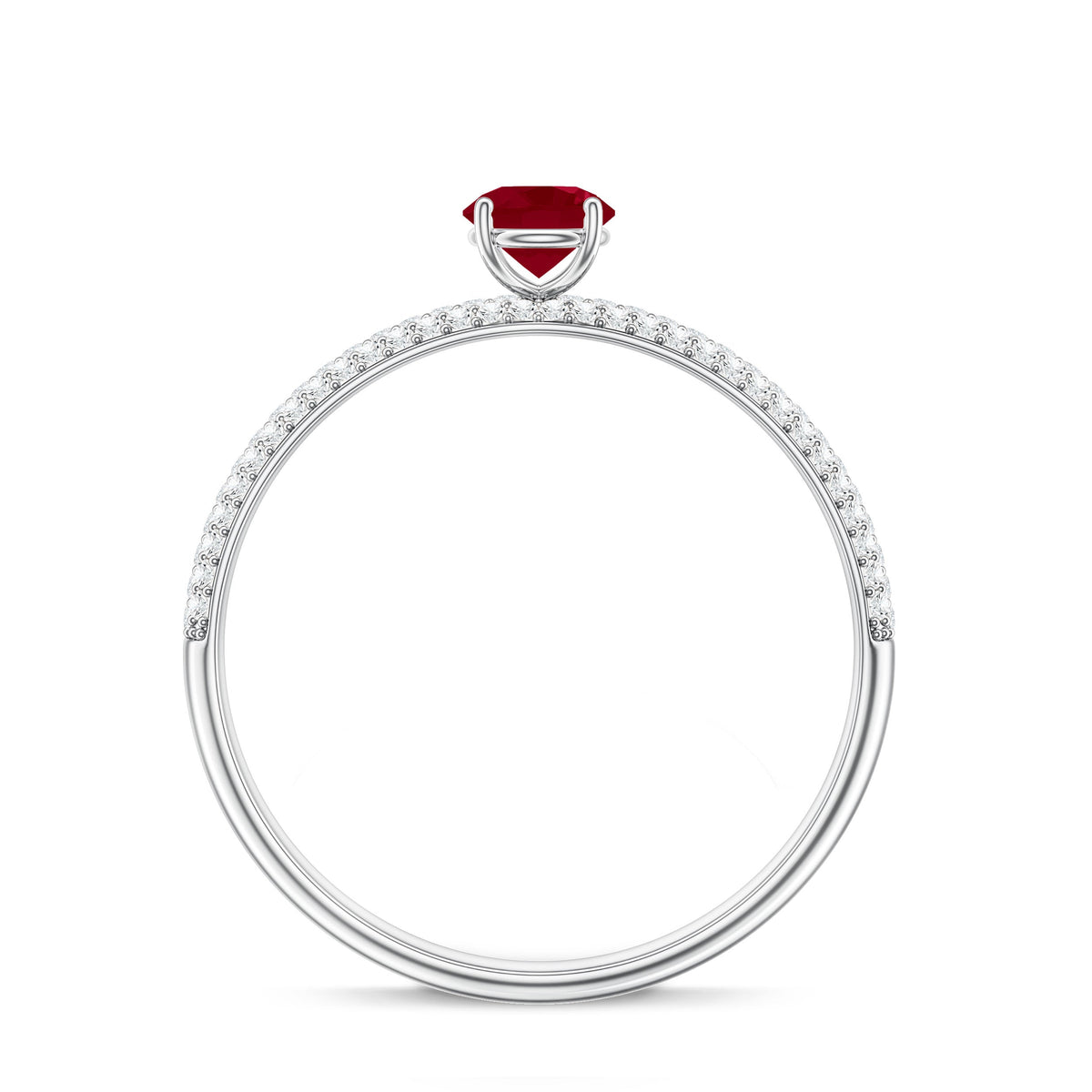 Natural Ruby Diamond Engagement Ring for Women
