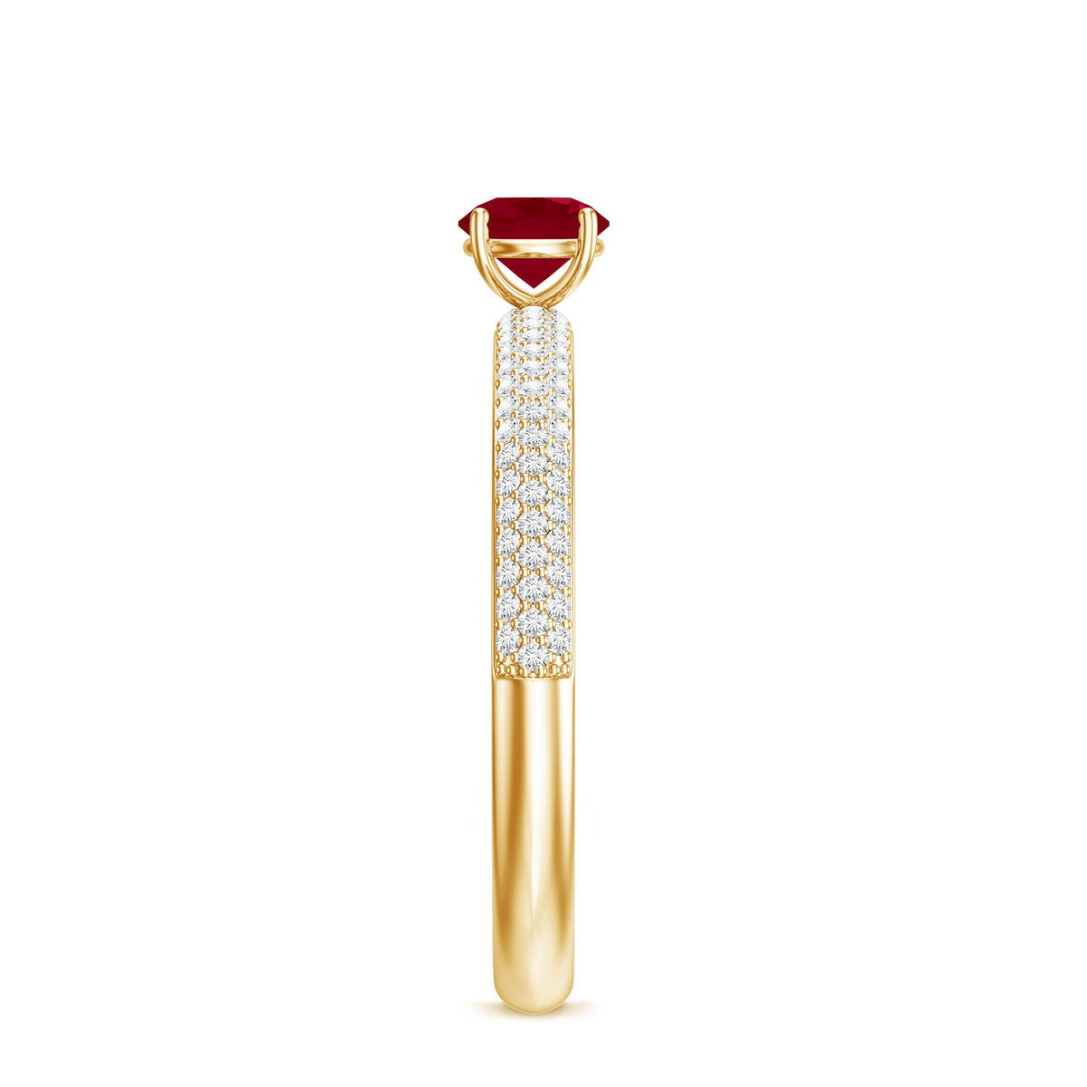 Natural Ruby Diamond Engagement Ring for Women