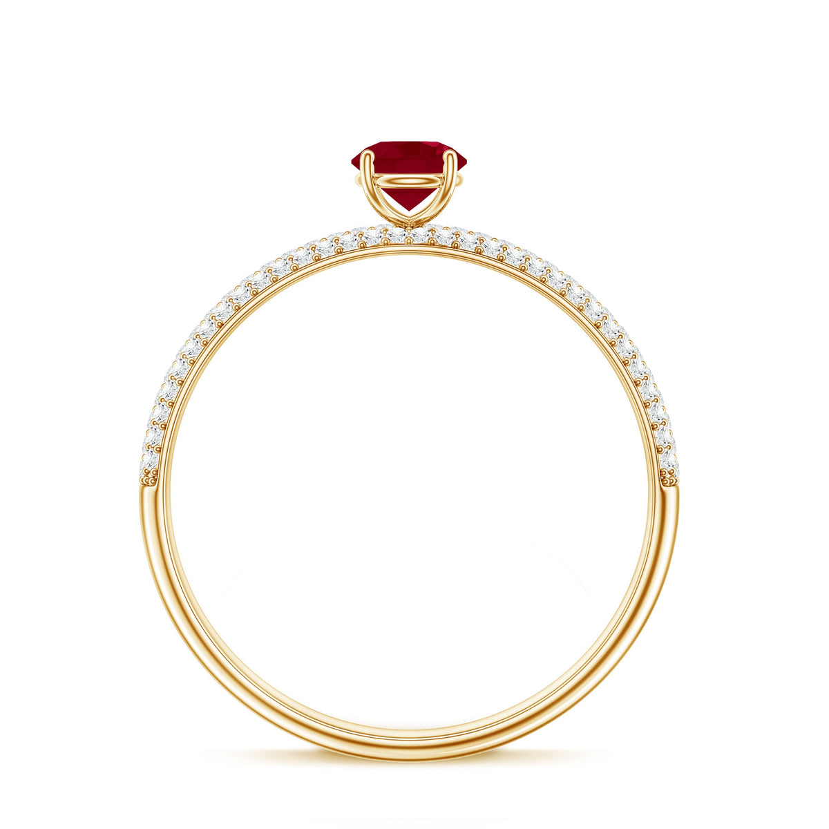 Natural Ruby Diamond Engagement Ring for Women