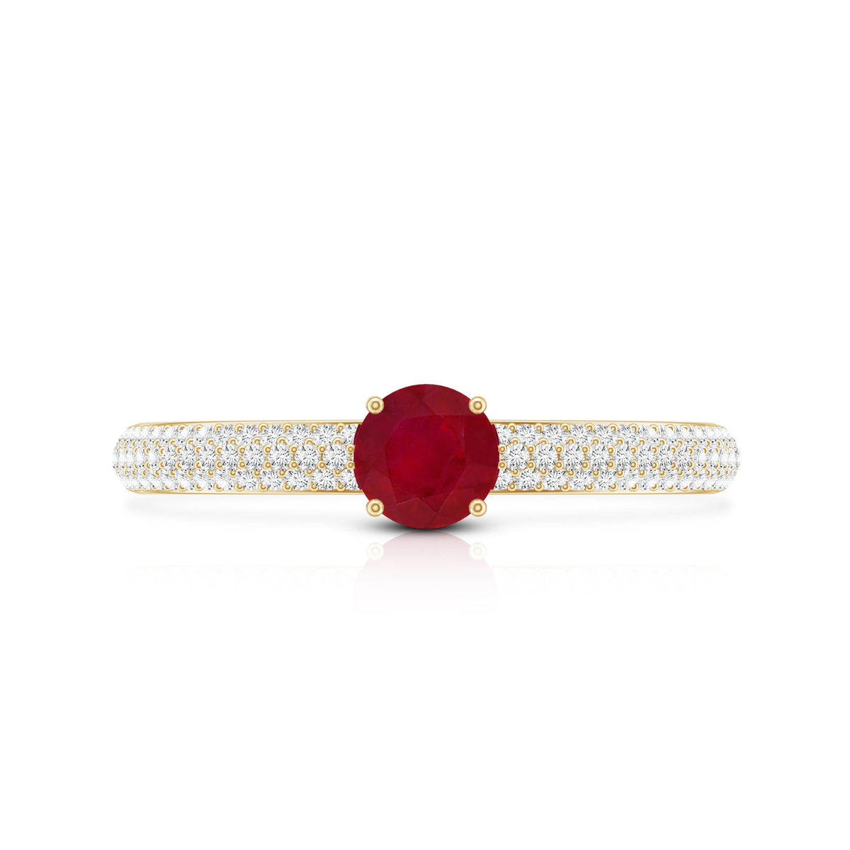 Natural Ruby Diamond Engagement Ring for Women