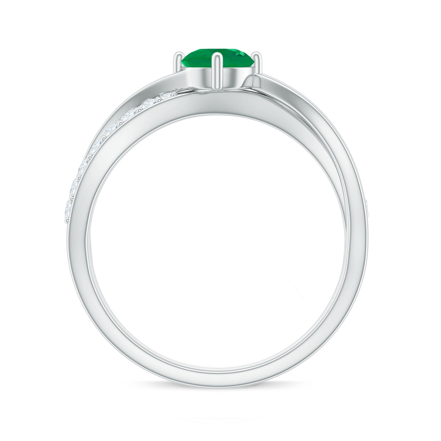 Real Emerald Infinity Promise Ring with Diamond