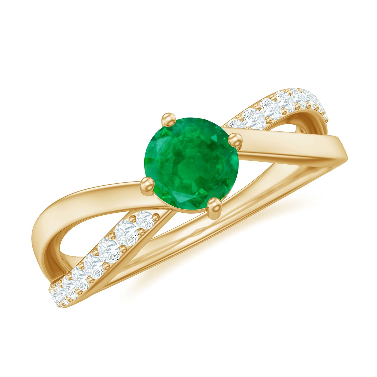 Real Emerald Infinity Promise Ring with Diamond