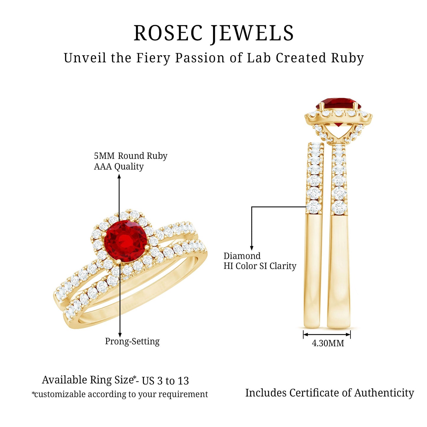 Vintage Inspired Created Ruby and Diamond Wedding Band Ring
