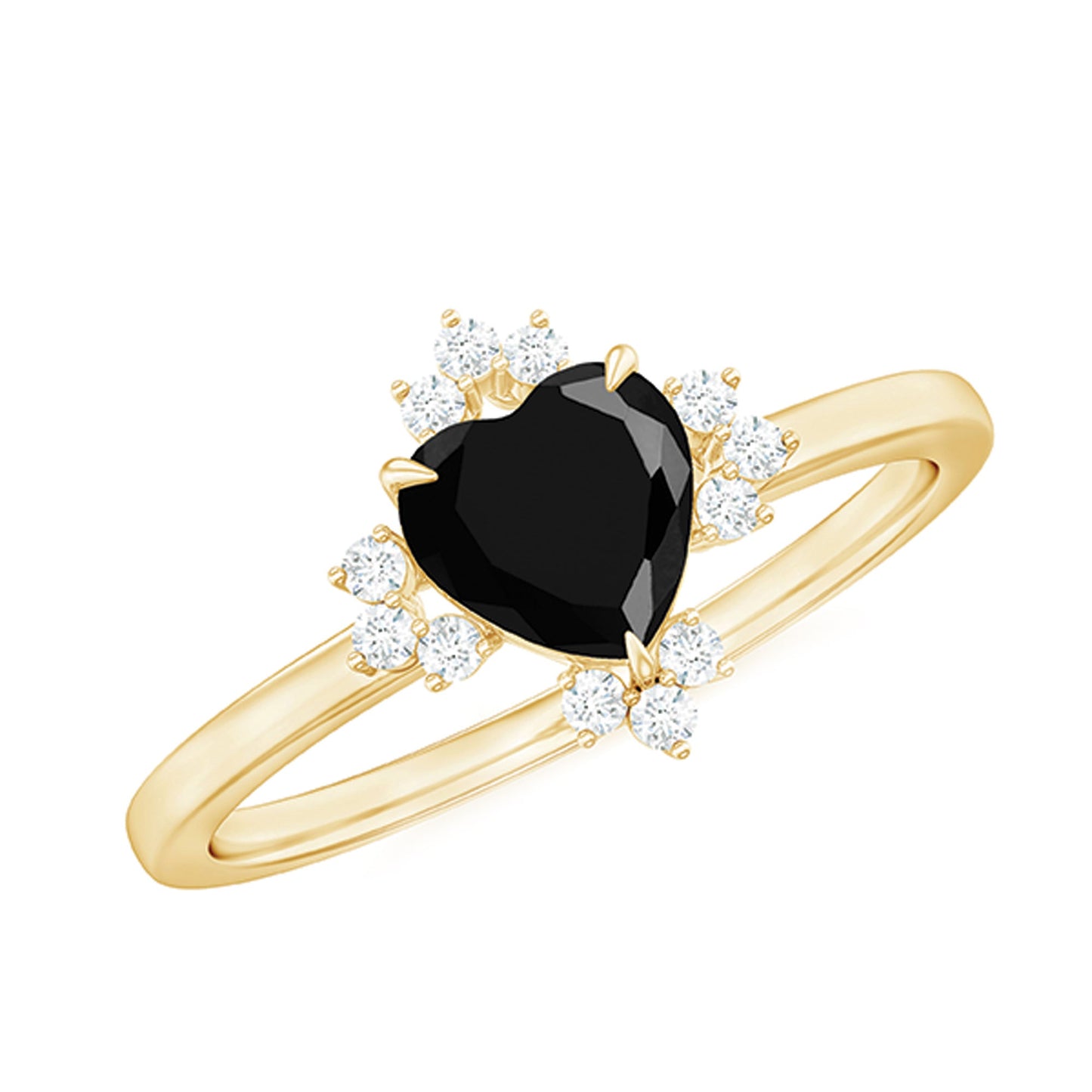 Certified 2.4 Carat Lab Grown Black Diamond Heart Engagement Ring with White Diamond