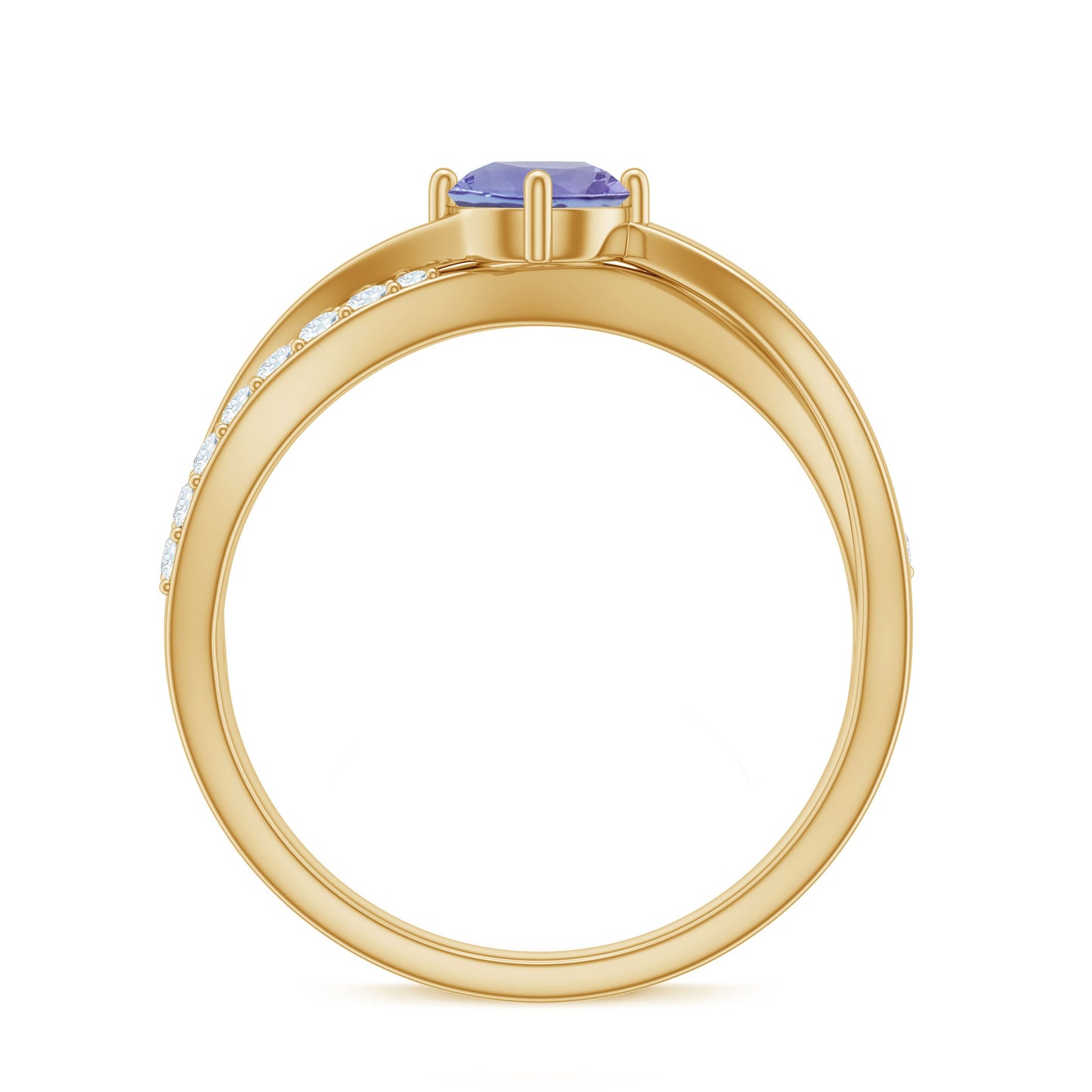 Certified Tanzanite Infinity Proposal Ring with Diamond