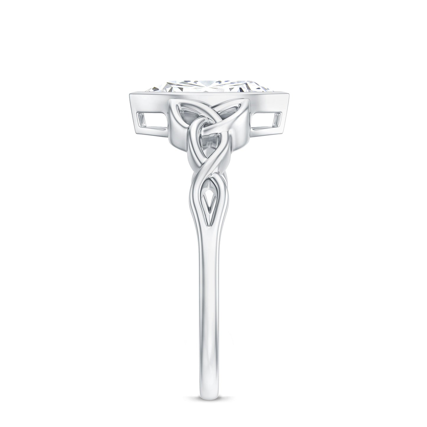 Moissanite 1 Carat Marquise Cut Engagement Ring in Bezel Setting