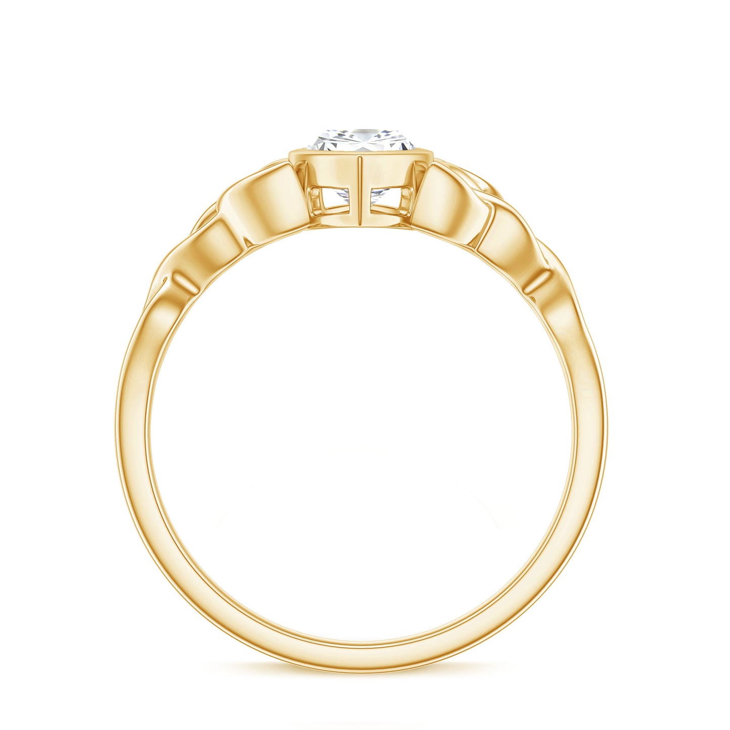 Moissanite 1 Carat Marquise Cut Engagement Ring in Bezel Setting