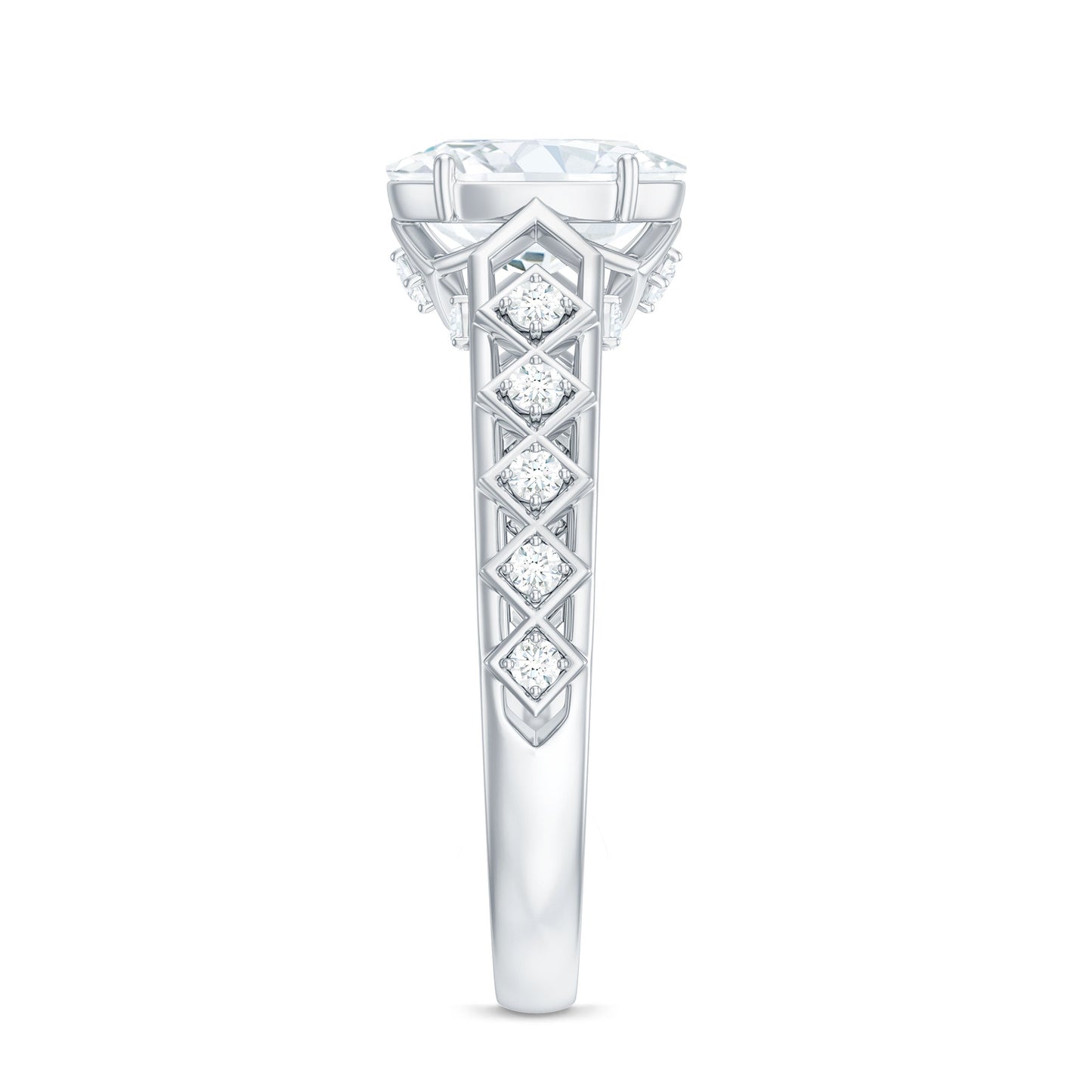 1.2 Carat Oval Cut Moissanite Solitaire Engagement Ring