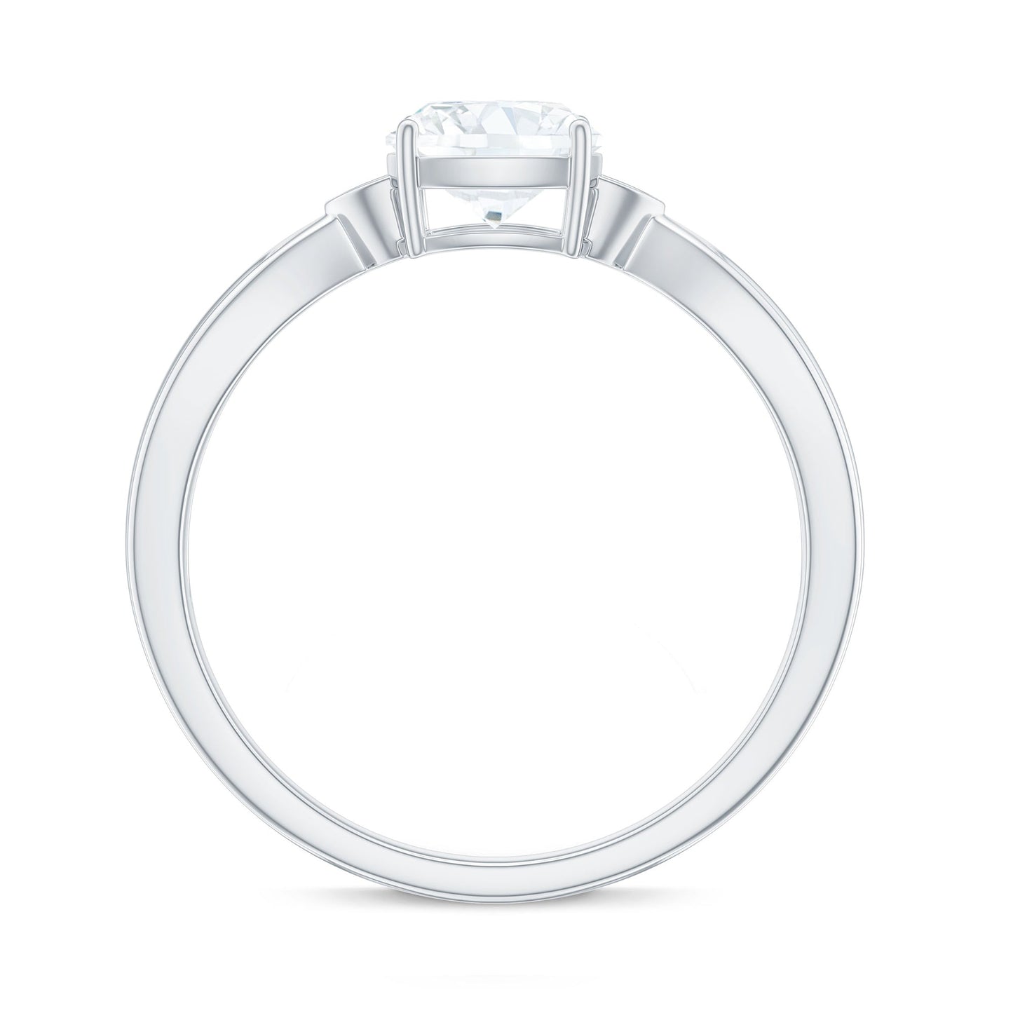 Brilliant Cut 1.7 Carat Moissanite Cushion Engagement Ring