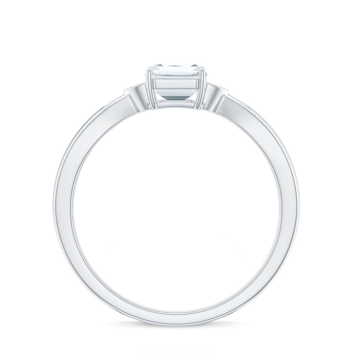 1.8 Carat Emerald Cut Certified Moissanite Engagement Ring for Women