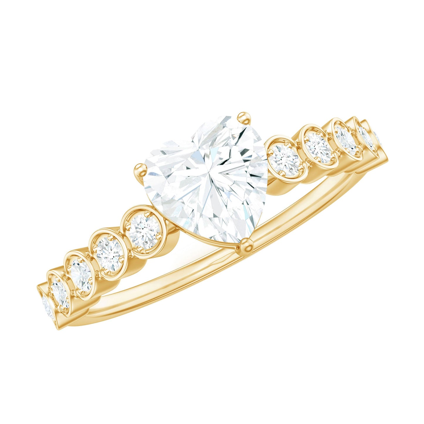 1.5 Carat Heart Shape Certified Moissanite Solitaire Engagement Ring