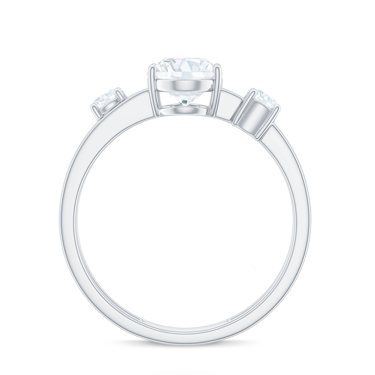 1.2 Carat Oval Cut Certified Moissanite Solitaire Engagement Ring