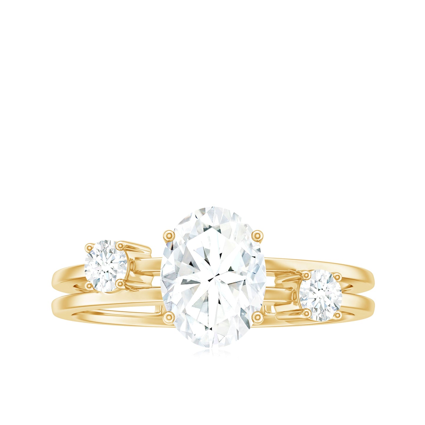 1.2 Carat Oval Cut Certified Moissanite Solitaire Engagement Ring