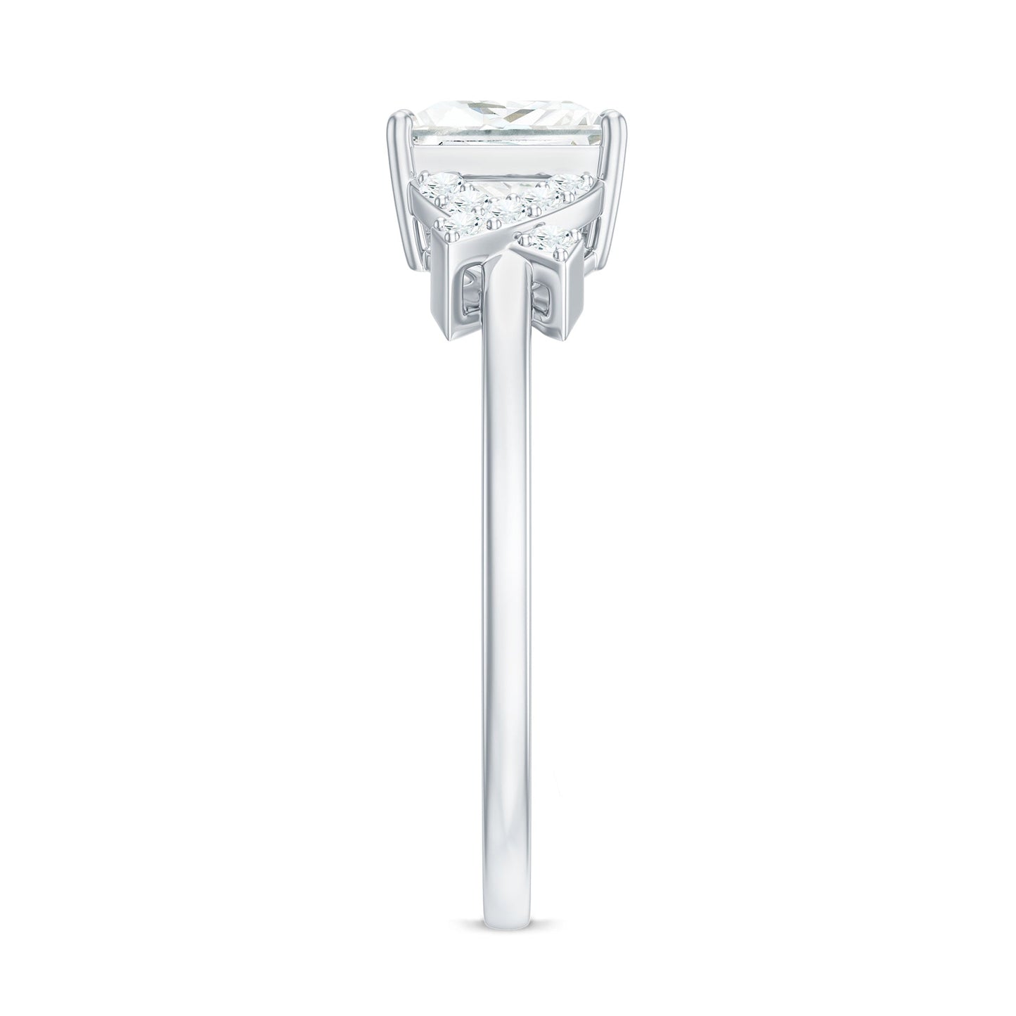 1.2 Carat Princess Cut Moissanite Solitaire Engagement Ring