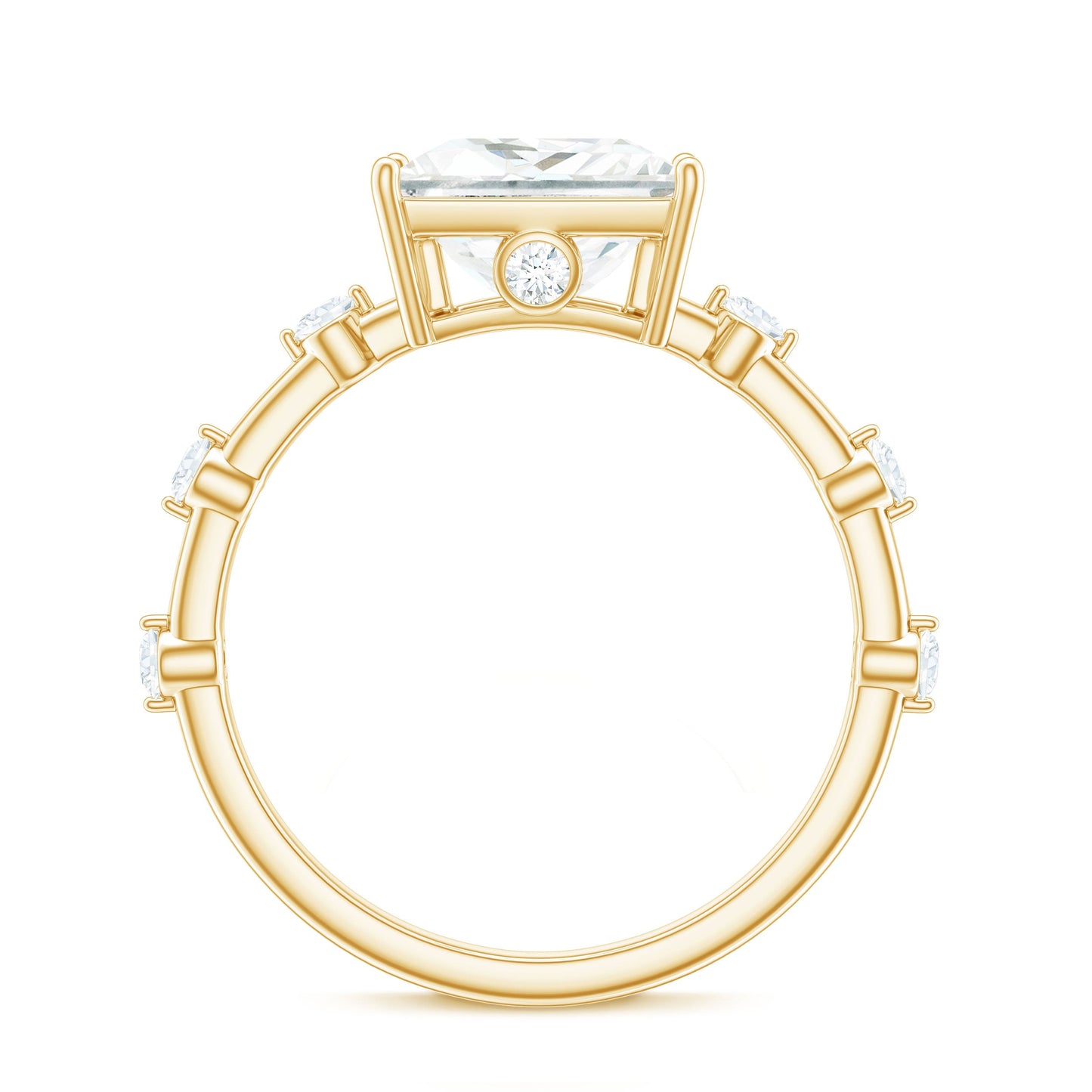 3 Carat Certified Princess Cut Moissanite Solitaire Engagement Ring