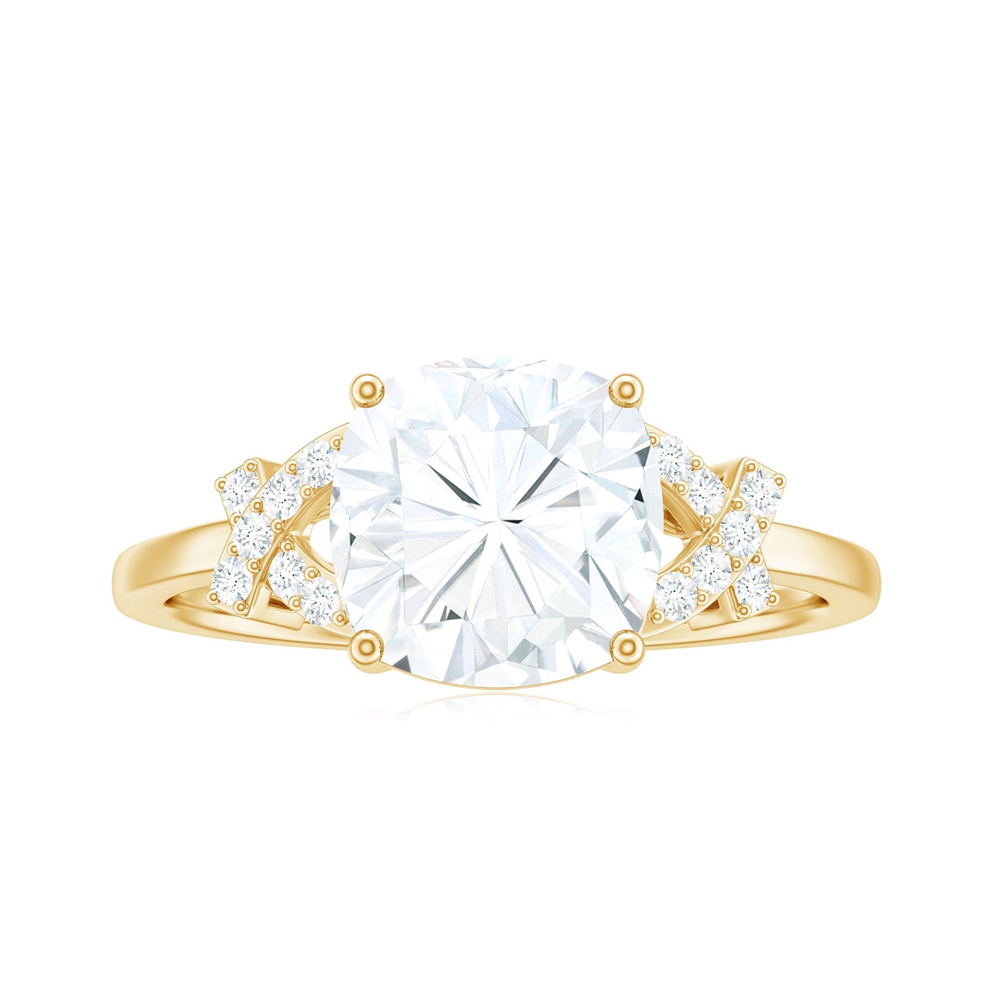 3 Carat Cushion Cut Moissanite Solitaire Engagement Ring for Women