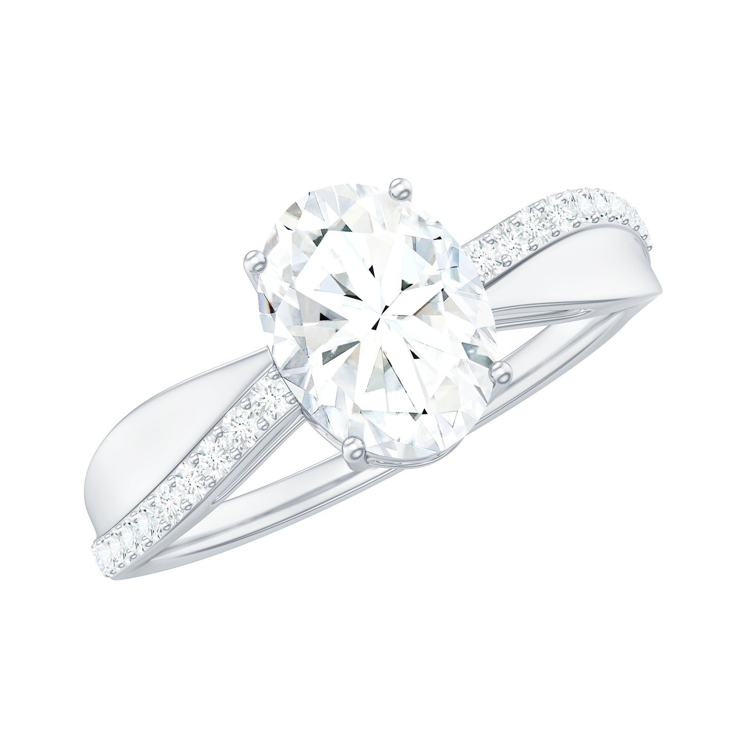 1.2 Carat Brilliant Cut Certified Moissanite Engagement Ring