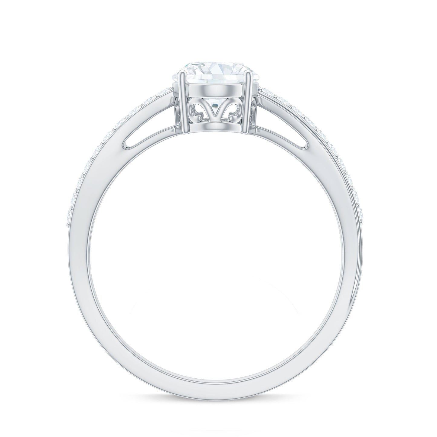 1.2 Carat Brilliant Cut Certified Moissanite Engagement Ring