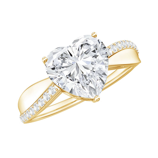 Heart Shape Moissanite Solitaire Engagement Ring for Her