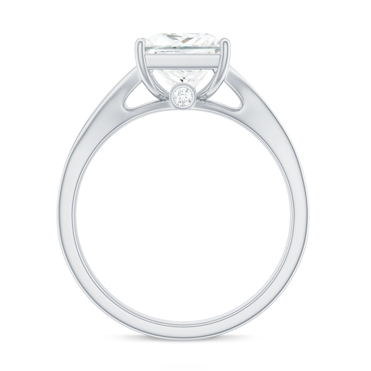 3 Carat Princess Cut Moissanite Solitaire Engagement Ring with Split Shank