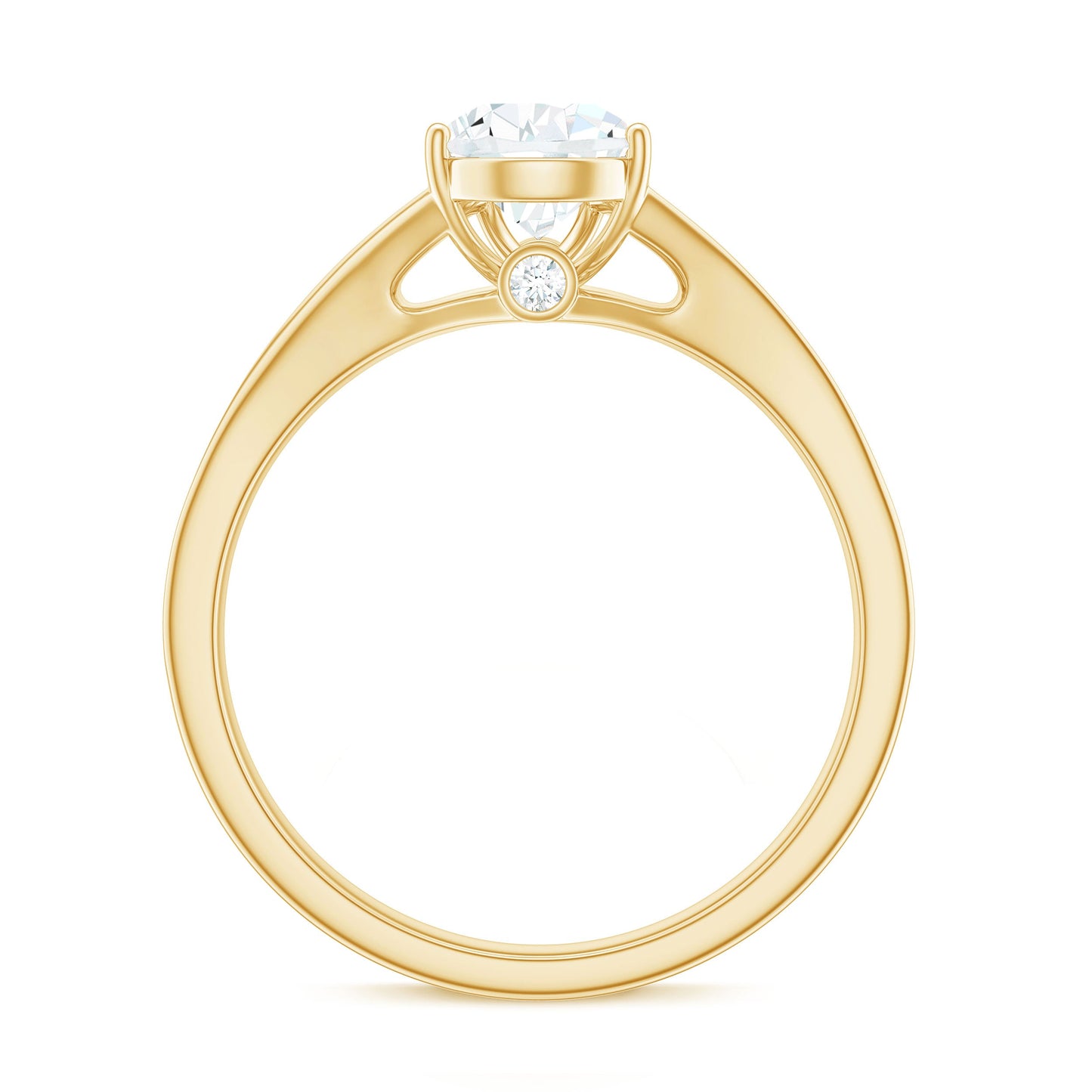 1.3 Carat Pear Cut Moissanite Solitaire Engagement Ring with Split Shank