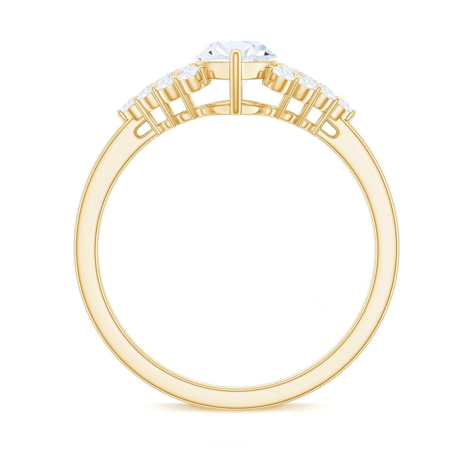 1 Carat Marquise Cut Moissanite Classic Engagement Ring
