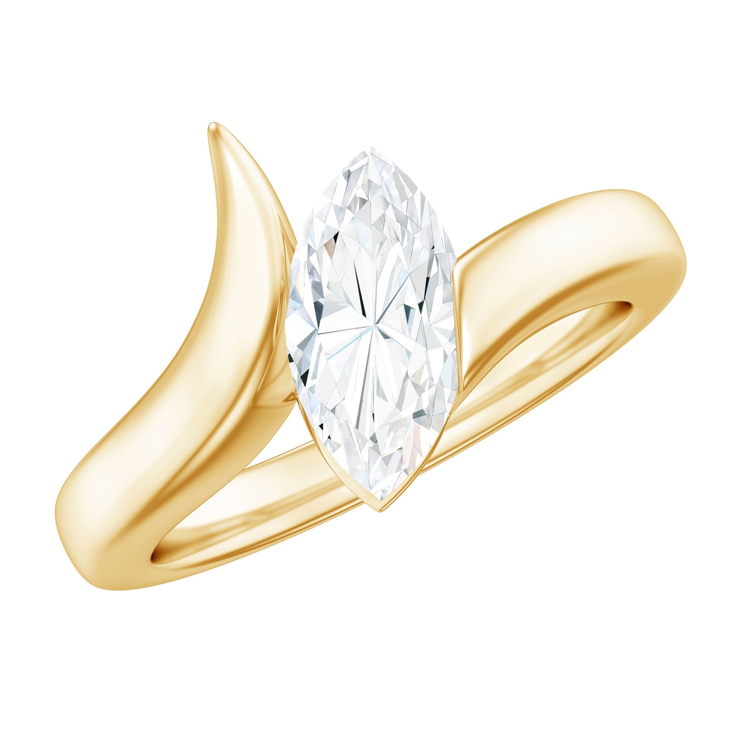 Moissanite Marquise Cut Engagement Ring In Tension Setting