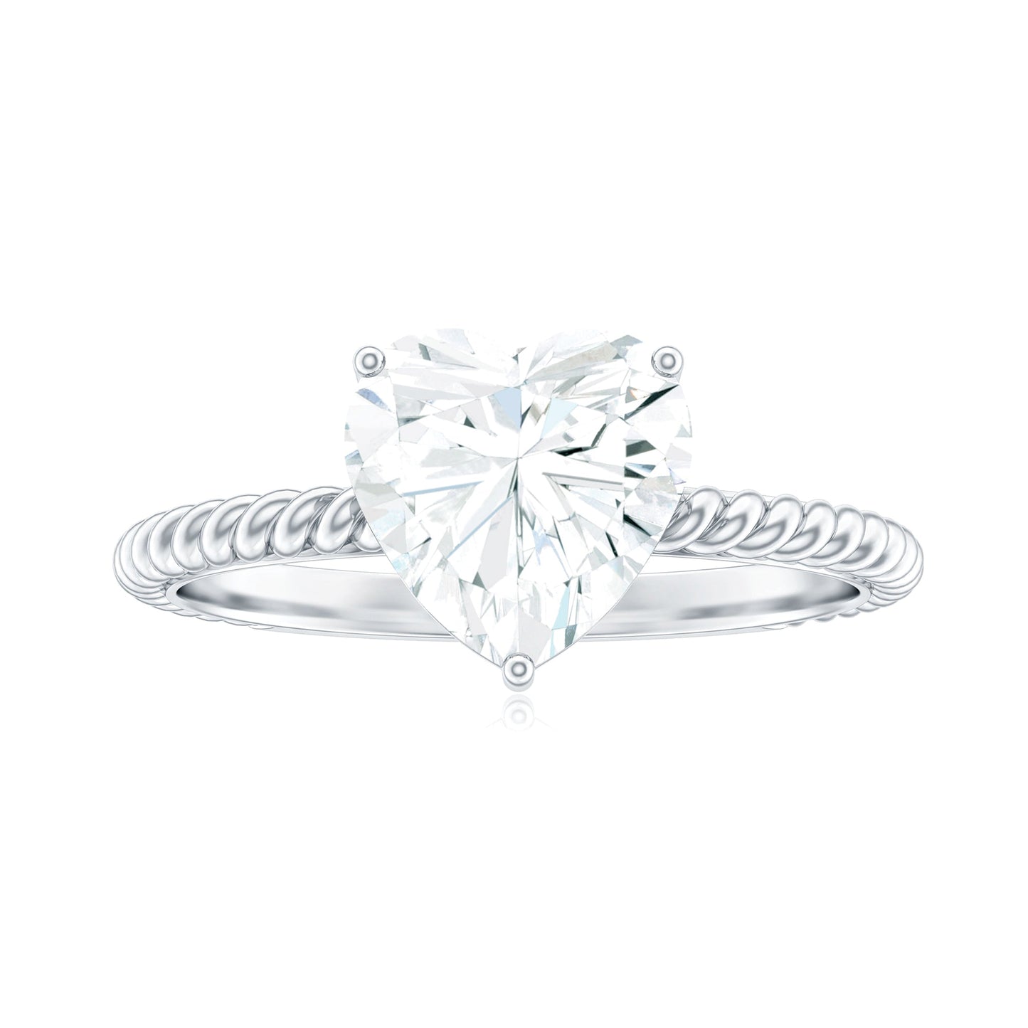 2 Carat Moissanite Engagement Ring with Twisted Rope Shank