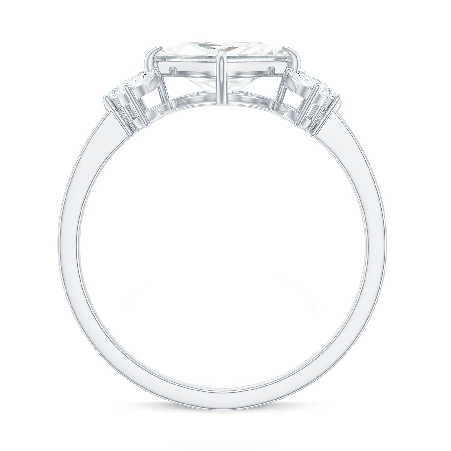 1.2 Carat Princess Cut Moissanite Cluster Engagement Ring