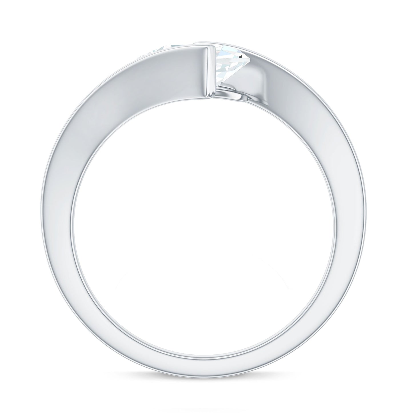 1.3 Carat Pear Cut Moissanite Engagement Ring In Tension Setting