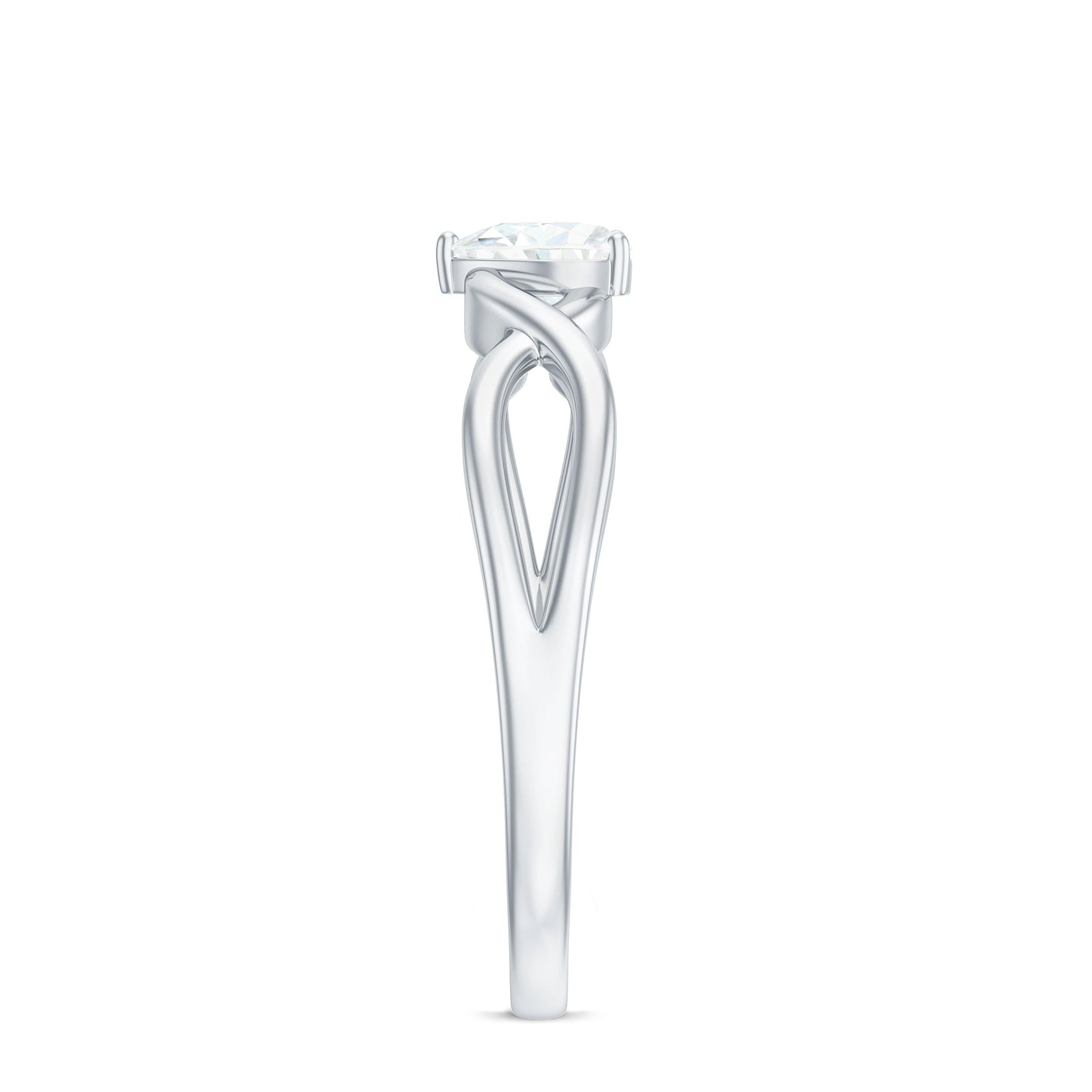 Heart Shape Moissanite Promise Ring with Crossover Band